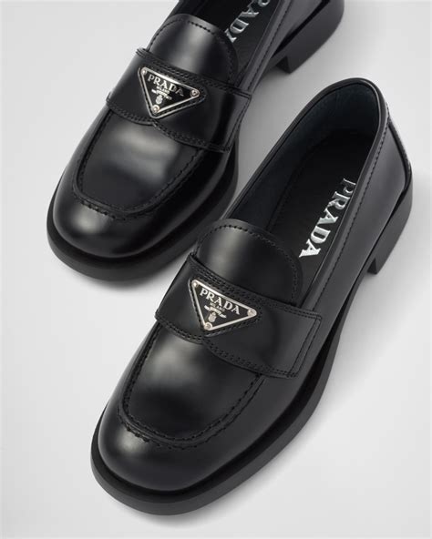 Black Brushed Leather Loafers 